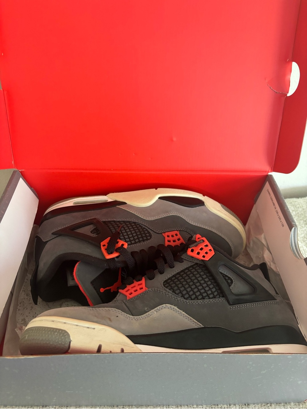 Jordan Retro Sneakers - Grey with Black and Red Accents